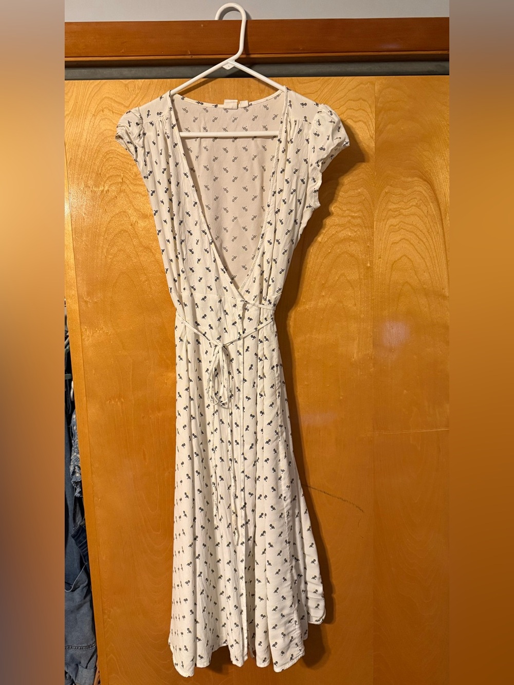 White Floral Wrap Dress